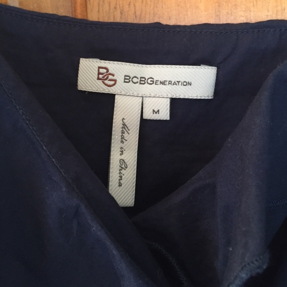 BCBG Navy Ruffled Dress - Picture 2 of 4